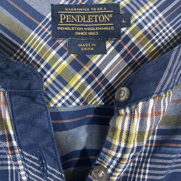 Pendleton Blue Ivory Checkered Long Sleeve Shirt Tunic Dress 100% Cotton Sz L - Picture 6 of 9